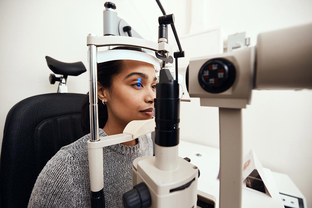 Woman Having an Eye Exam