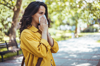 Woman with allergies